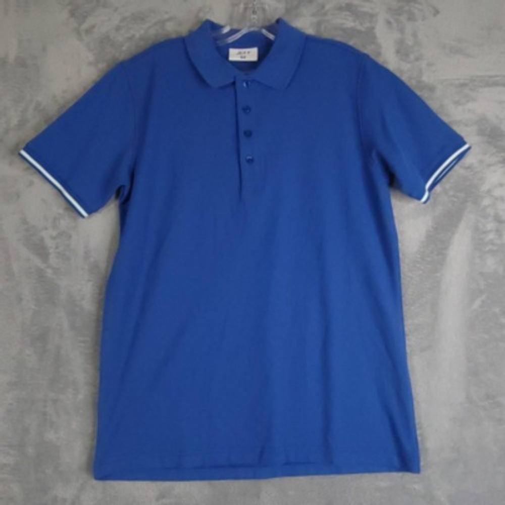 Jeff Shirt Mens  Polo Blue 100% Pima Cotton‎ Short Sleeve Pullover Peru M New